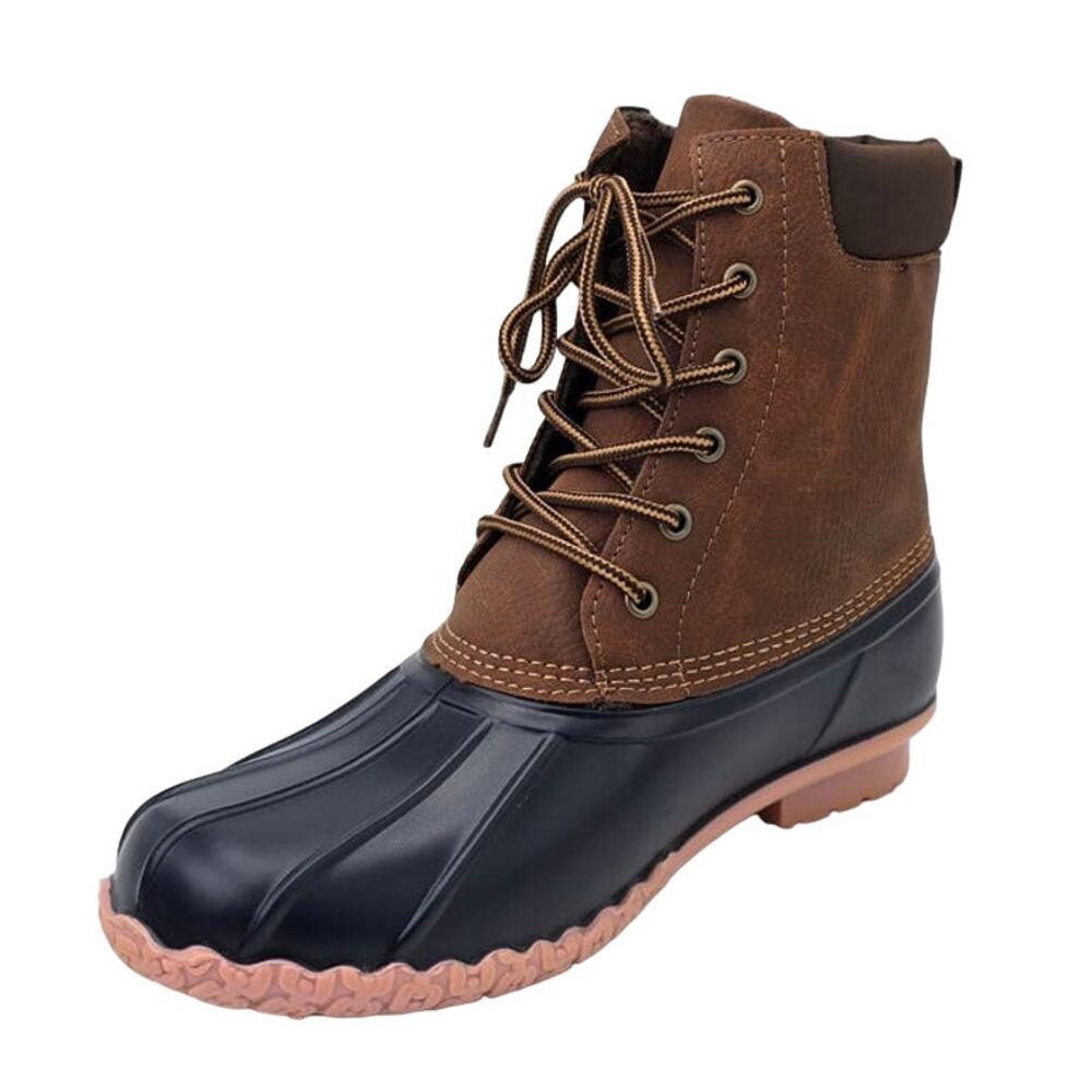 Weatherproof Duck Boots Brown Black Water Resistant Polar Fleece Lined Men's 9M